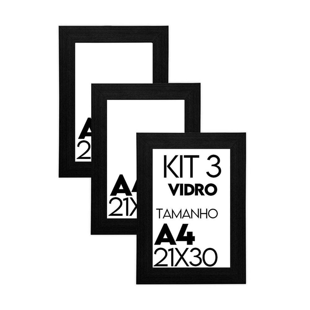 Porta Retrato de Vidro 21x30cm Kit com 3 Unidades Lembrancinha de Festa - caixa com 100 Unidade