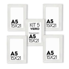 Porta Retrato de Vidro 15x21cm Kit com 5 Unidades Lembrancinha de Festa - caixa com 100 Unidade