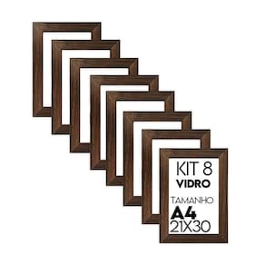 Porta Retrato de Vidro 21x30cm Kit com 8 Unidades Lembrancinha de Festa - caixa com 100 Unidade