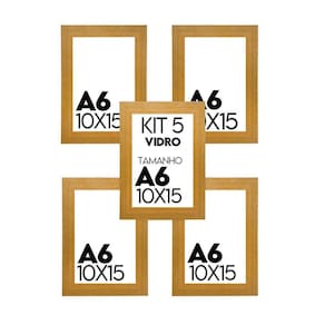 Porta Retrato de Vidro 10x15cm Kit com 5 Unidades Lembrancinha de Festa - caixa com 100 Unidade