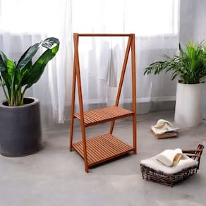 Arara Multiuso Não Dobrável em Cera 158cm X 60cm Marrom