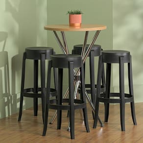 Conjunto 12 Banquetas Shine Plus 74,6 X 37,4 X 37,4 Cm Preto
