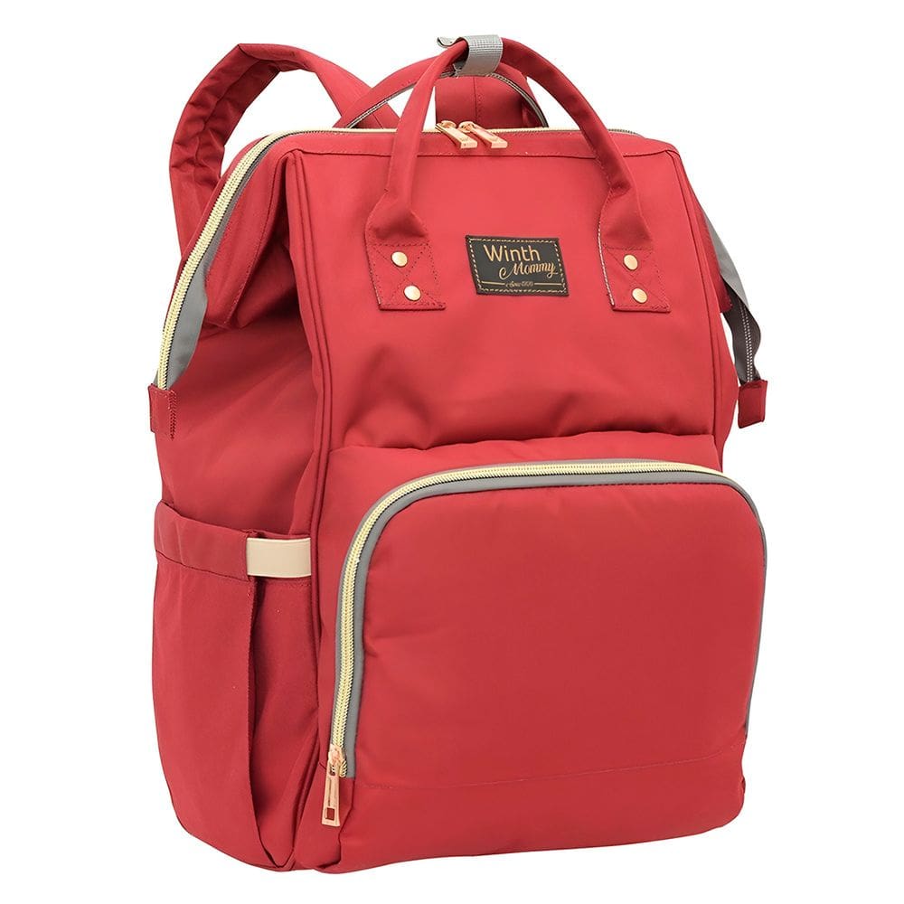 Mochila Maternidade Impermeável Multifuncional Vermelha