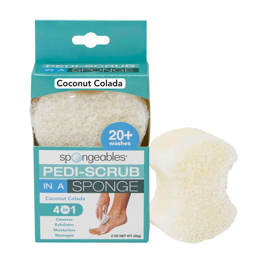 Esponja de lavagem esfoliante para pés Spongables Pedi Scrub 20+ Coconut