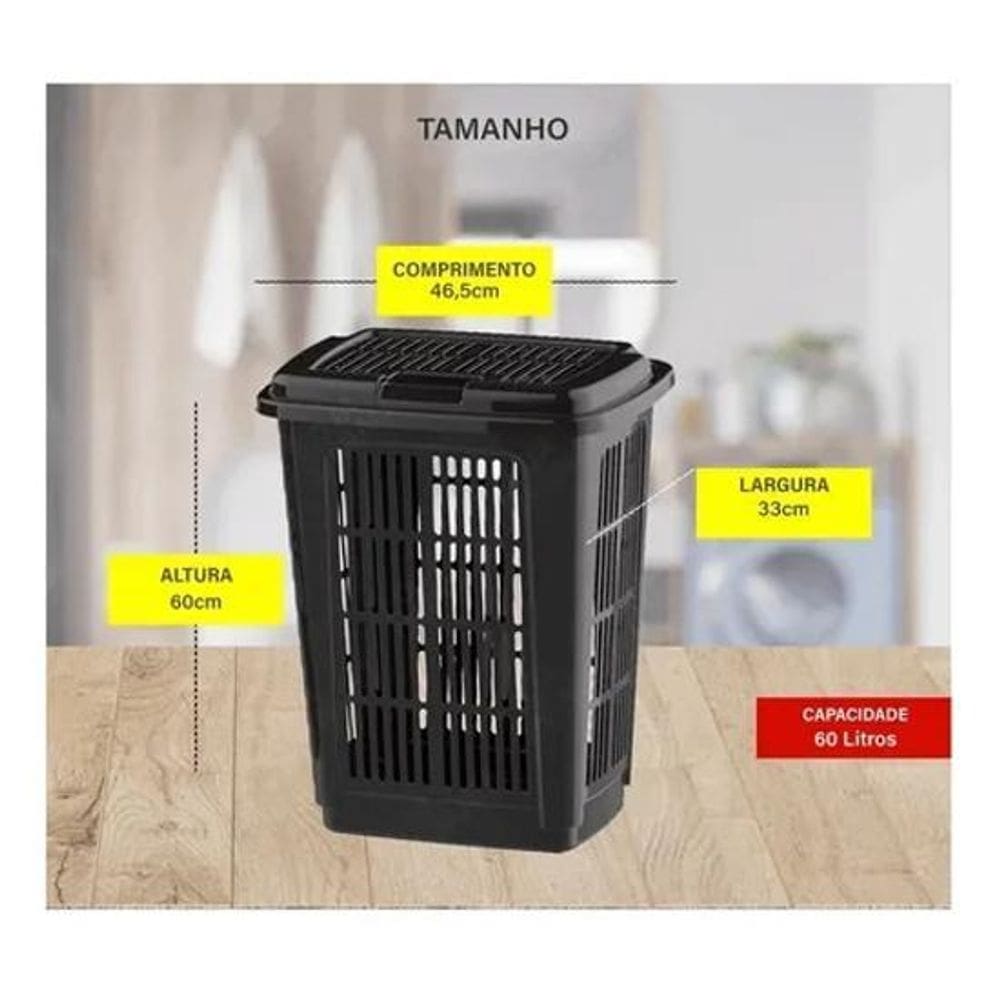 Cesto De Roupa 60 Litros Uninjet