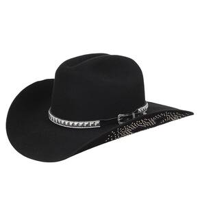 Chapéu Americano Preto com Strass Mundial 37476