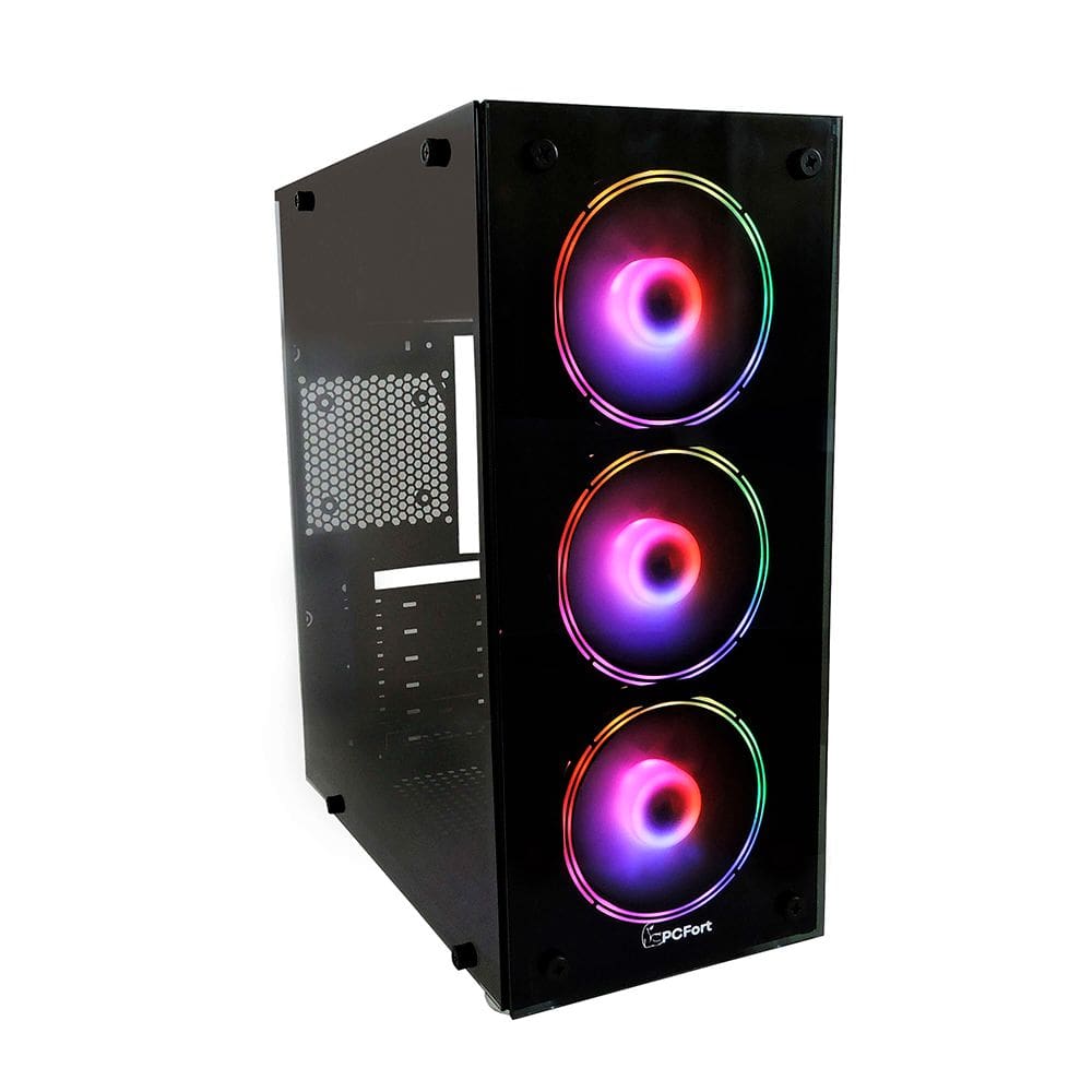 Gabinete Gamer PCFort Endless RGB com 3 fans RGB Preto - AC-4340-7