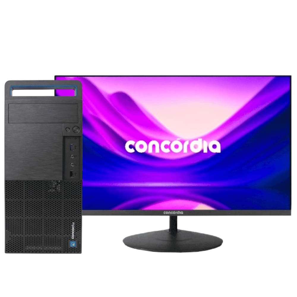 Computador Concórdia Completo Com Monitor 23,8`` Core I7 9700 4GB DDR4 SSD 120GB Linux