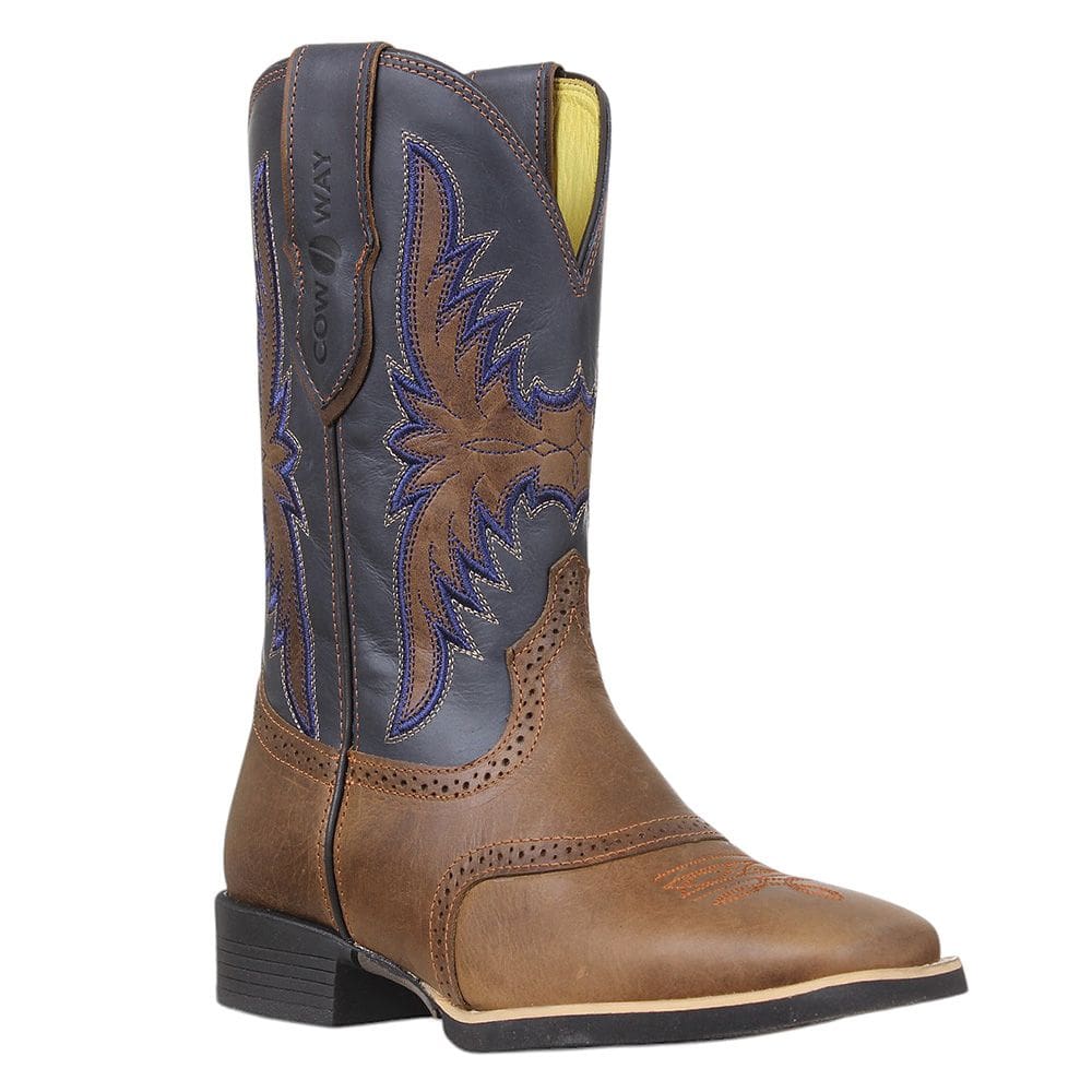Bota Masculina Bico Quadrado Castanho Cow Way 37504