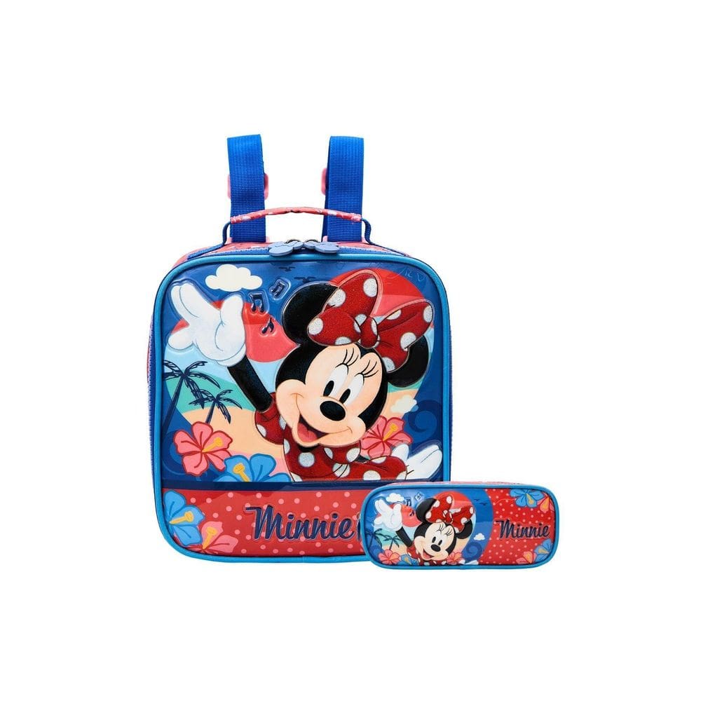 Kit Escolar Minnie Lancheira Térmica+Estojo Triplo