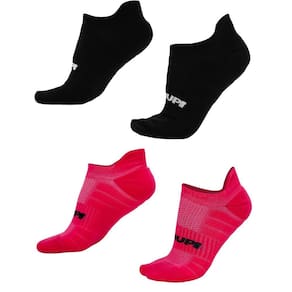 Kit 02 Pares Meia Corrida HUPI Pro Invisível Preto e Rosa