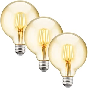 3 Lâmpadas Vintage Filamente Led Decorativa Retrô Vintage Âmbar Globo G125 4W 320LM Gmh Trade