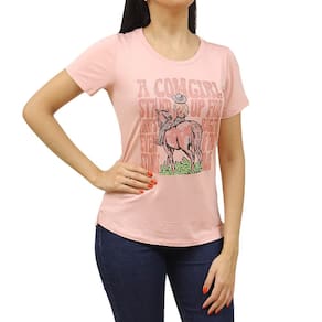 T-Shirt Feminina com Strass Rosa Zoe Horse 37556