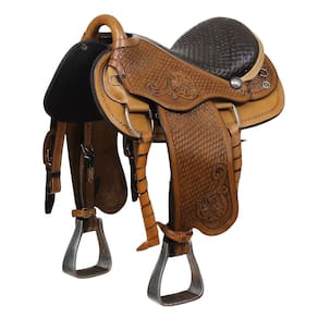 Sela Australiana Entalhada Marrom 16" Bronc-Steel 37404