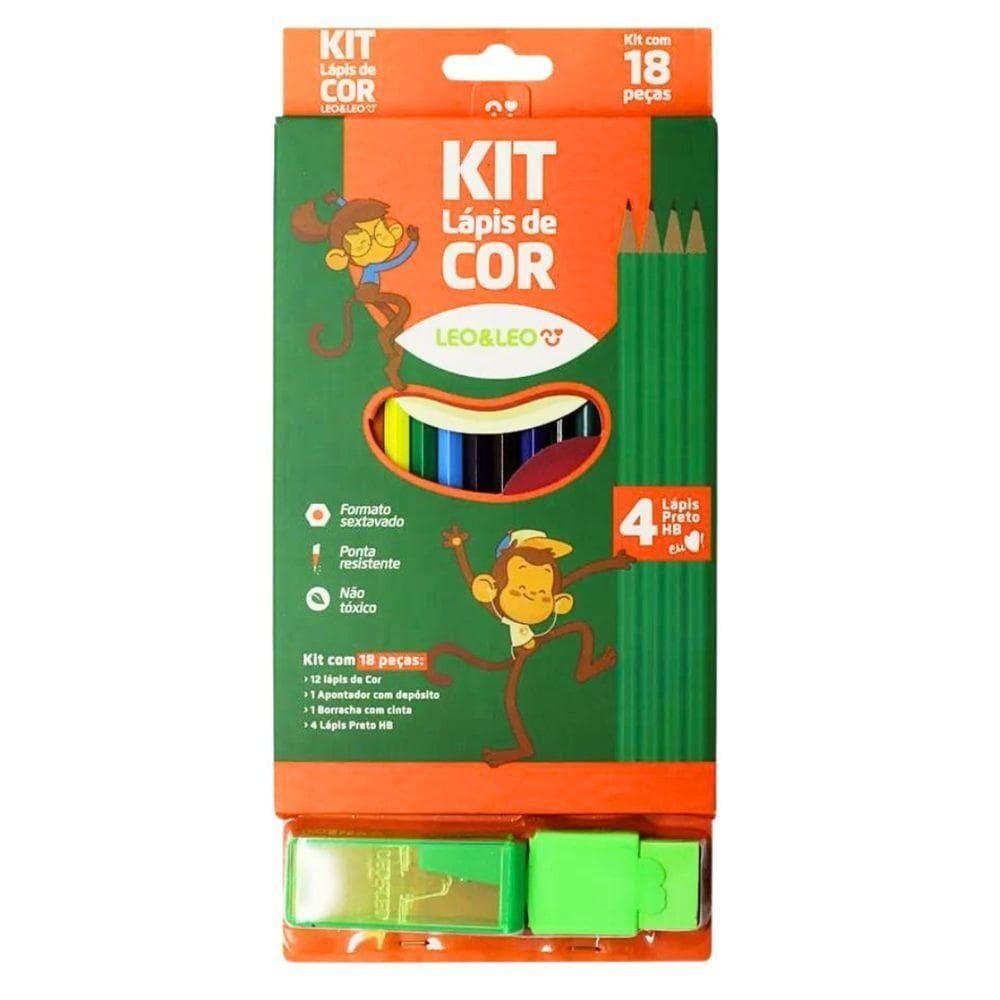 Kit Escolar Completo Coleção Com 18 Peças Para Pintura E Escrita Verde