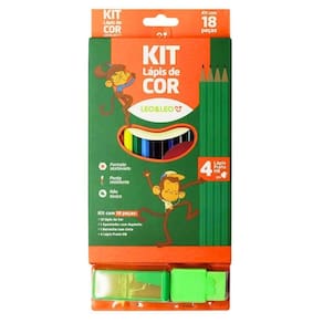 Kit Escolar Completo Coleção Com 18 Peças Para Pintura E Escrita Verde