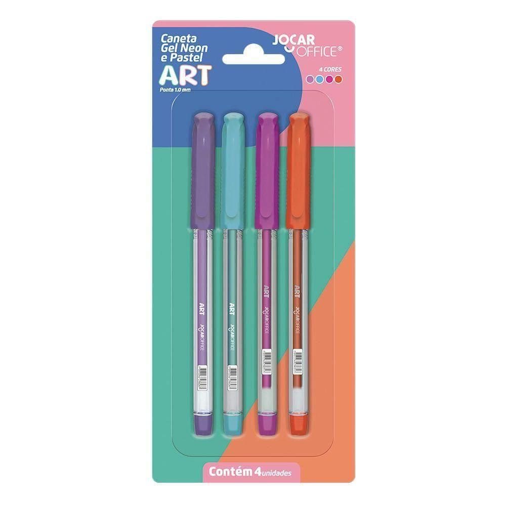 Caneta Gel Art Jocar Office Pastel + Neon 1.0mm 4 Cores