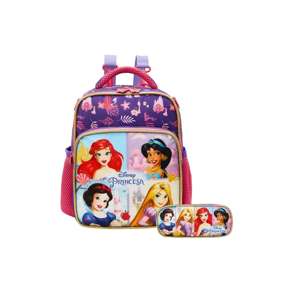 Kit Princesas Lancheira Térmica+ Estojo Triplo
