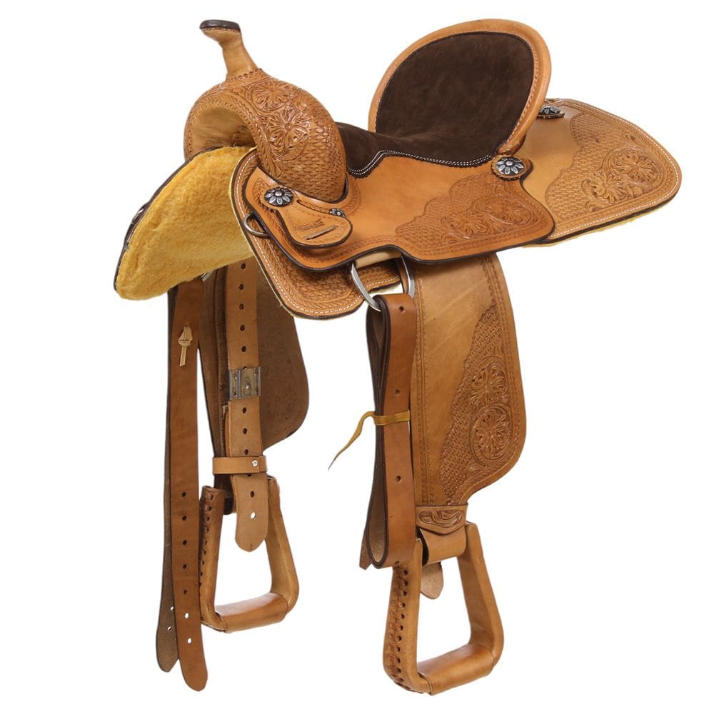 Sela de Tambor e Baliza Assento 15`` Natural Bronc-Steel 37060