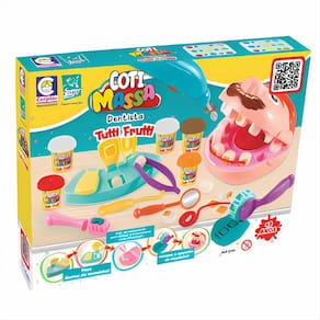 Conjunto de Massinha Brincando de Dentista, kit com massa de modelar e acessórios