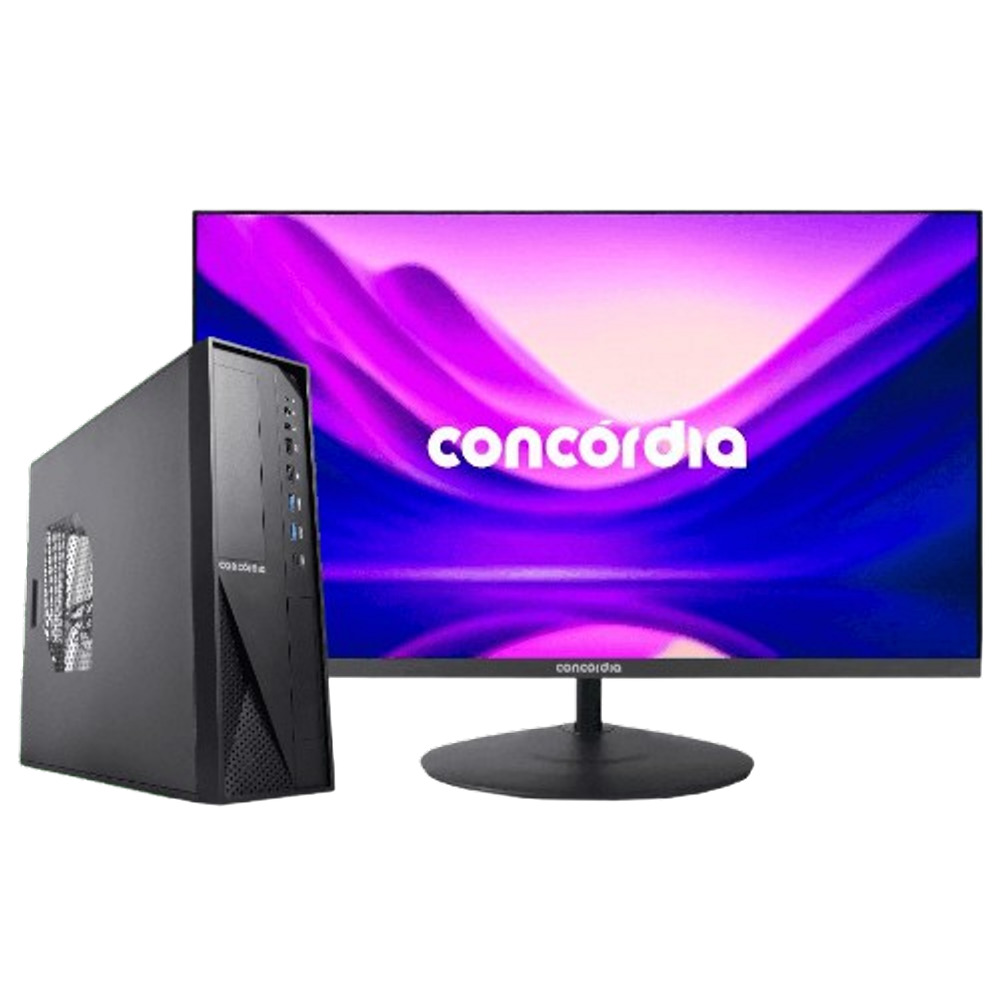Computador SFF Concórdia Completo Com Monitor 23,8`` Processador Core I5 9400 8GB DDR4 SSD 240GB FreeDos