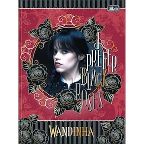 Caderno Brochurão 80Fls Wandinha Black Roses Tilibra