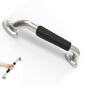 Barra de Apoio Inox 30cm Superficie Antiderrapante Idoso Gestante Criança Cadeirante Banheiro Box Acessibilidade Casa Segurança Proteçao