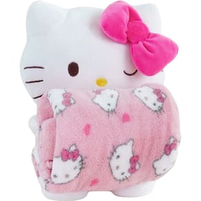 Pelúcia com Manta Coral Fleece Turma da Hello Kitty 100x75cm