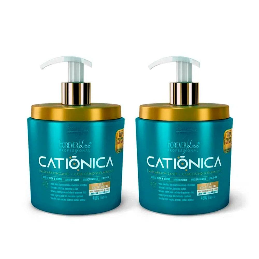 Combo com 2 Máscara Catiônica Forever Liss 450g