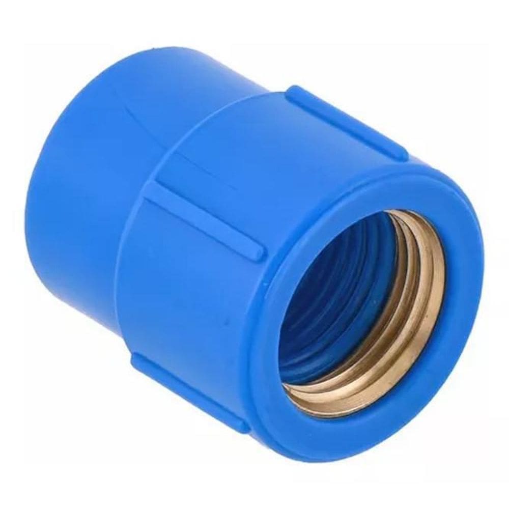 Luva Azul Soldável X Rosca C Bucha Latão 90º 20 X 1/2 Shiva