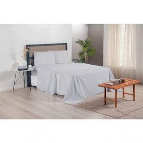 Jogo De Lençol Versatile Ponto Palito Completo 4 Peças Queen Micropercal cinza