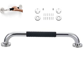 Barra de Apoio 60cm Inox Suporte Antiderrapante Criança Idoso Gestante Cadeirante Banheiro Box Acessibilidade Corrimao Escada Segurança
