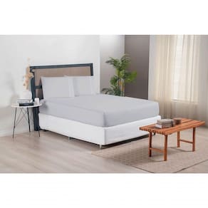 Jogo De Lençol Versatile Ponto Palito Simples 3 Peças Casal Micropercal cinza