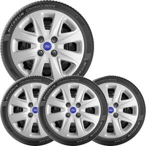 4X Calota Ford Ka Hatch Sedan 15 A 18 Aro 14 Com Logo 340Cb