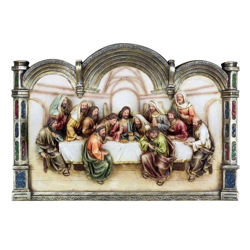 Quadro Santa Ceia Páscoa Moldura Castelo Religioso 50Cm