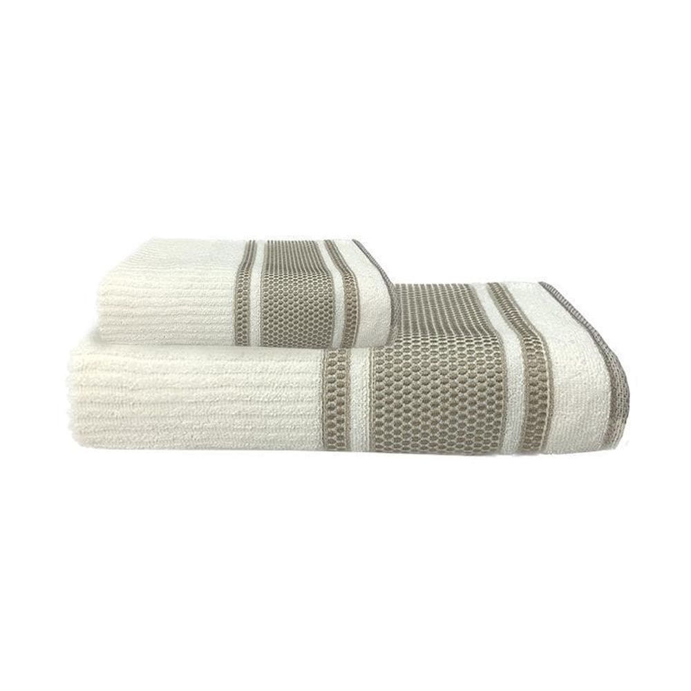 Jogo Toalha Princess 1 Banho + 1 Rosto Branco Grande Macia