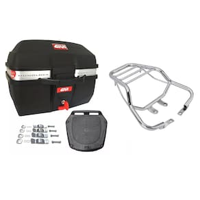 KIT BAÚ MOTO 27 GIVI TRAFFIC E-27M + BAGAGEIRO Fan Titan Cg Start 150 2014 A 2024 PROJETIL