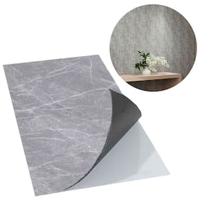 Kit 10 Placas Autocolantes Mármore Adesivo Vinílico Cinza Escuro Brilhoso 60x30 Brinovar