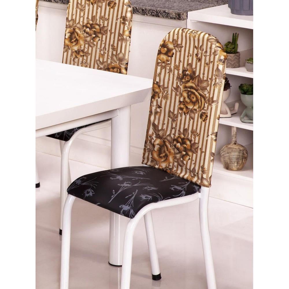 Kit 4 Capas Encosto Cadeira Ferro Tubular Cozinha E Jantar