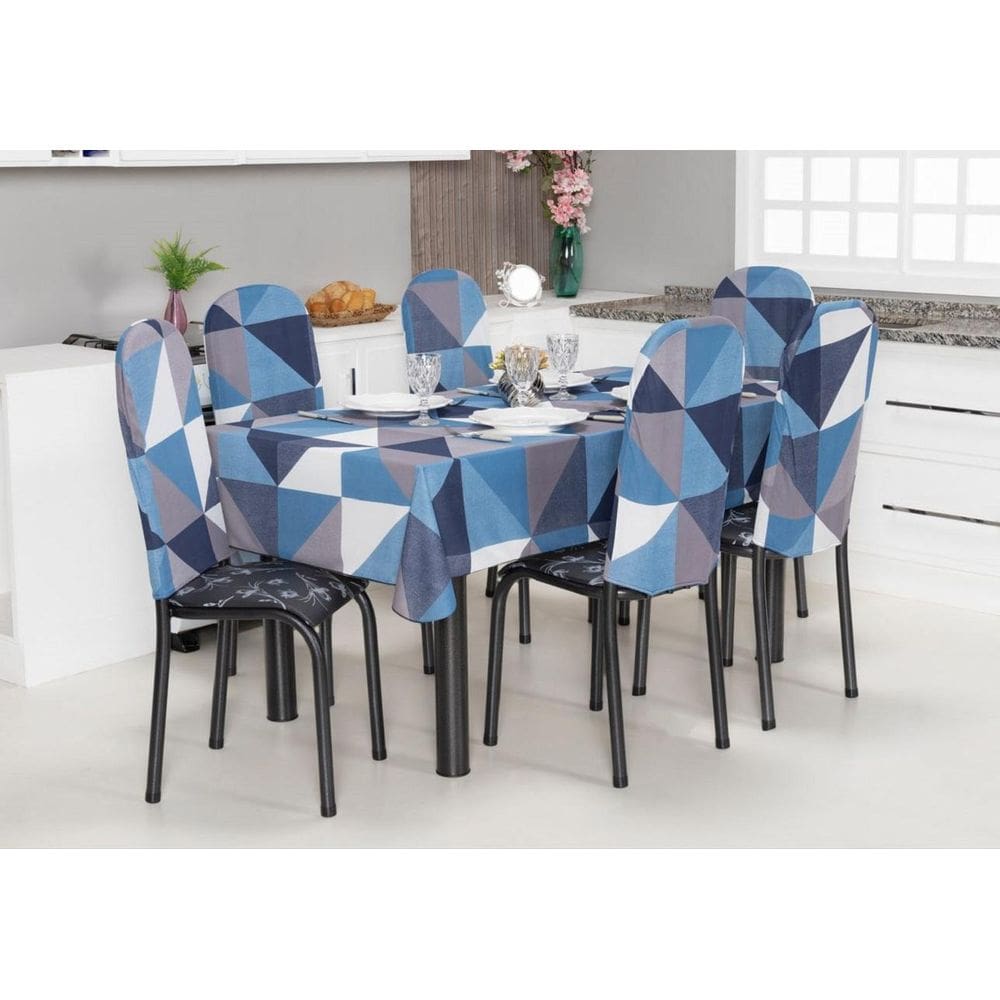 Kit 4 Capas Encosto Cadeira Aço Tubular Cozinha Malha Gel