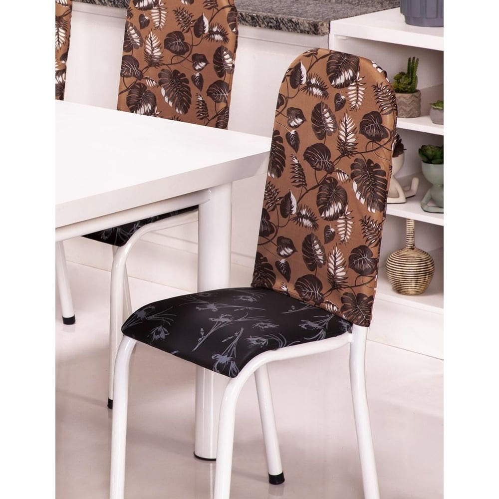 Kit 6 Capas Encosto Cadeira Ferro Tubular Cozinha E Jantar