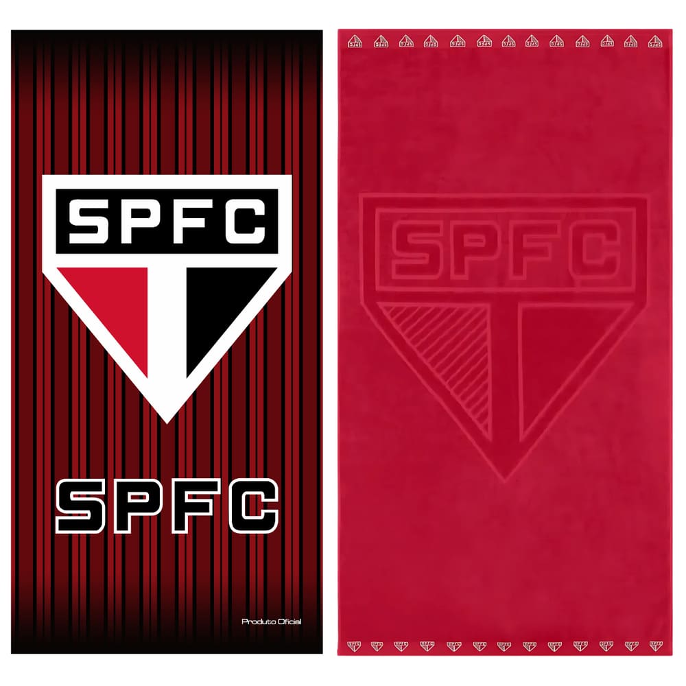 Kit 2 Toalhas Tricolor Morumbi Banho Praia e Piscina Oficial Clubes do Brasil Licenciado Buettner