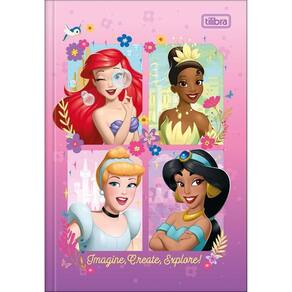 Caderno Brochura 1/4 80Fls Princesas Disney Roxo Tilibra