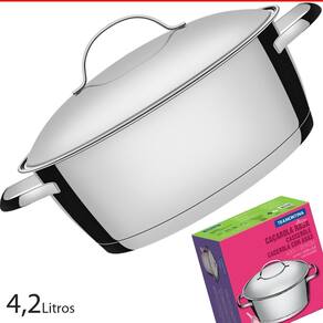 Caçarola Aço Inox Avulsa Fundo Triplo Ø24cm 4,2l Tramontina 62653240