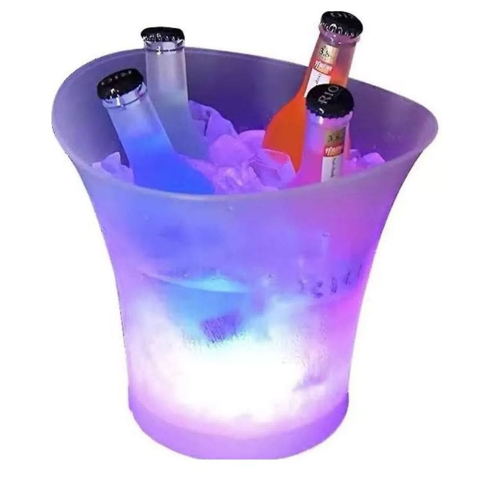 Balde de Gelo Caica de Som Iluminaçao Led RGB 5 Litros Bluetooth Speaker Decoraçao Festa Reuniçao Musica Alto Falante Potente Entretenimento Diversao