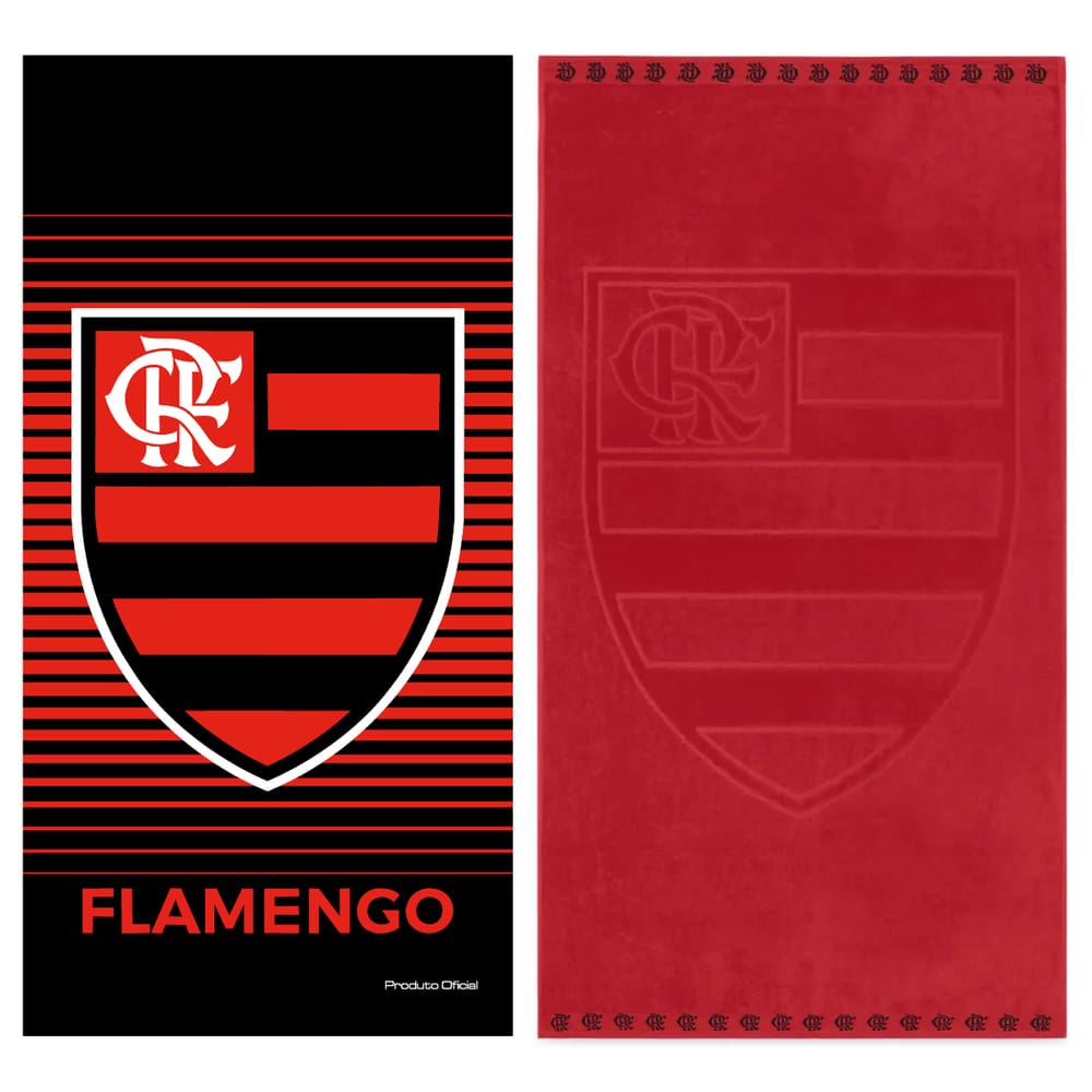 Kit 2 Toalhas Nação Rubro Negro Mengão Banho Praia e Piscina Oficial Clubes do Brasil Licenciado Buettner