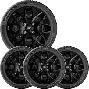 4X Calota Ford Ka Hatch Sedan Aro 14 Preto Com Emblema 342Cb