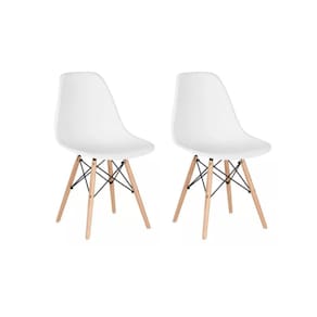 Conjunto 2 Cadeiras para Sala de Jantar Eames Eiffel Dkr Branco