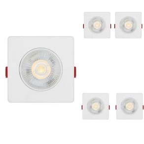 Kit 5 Spot Led Quadrado 3w 6500k Branco Frio Sala Quarto Sanca Comercio Academia Luz Fria Luminaria de Teto