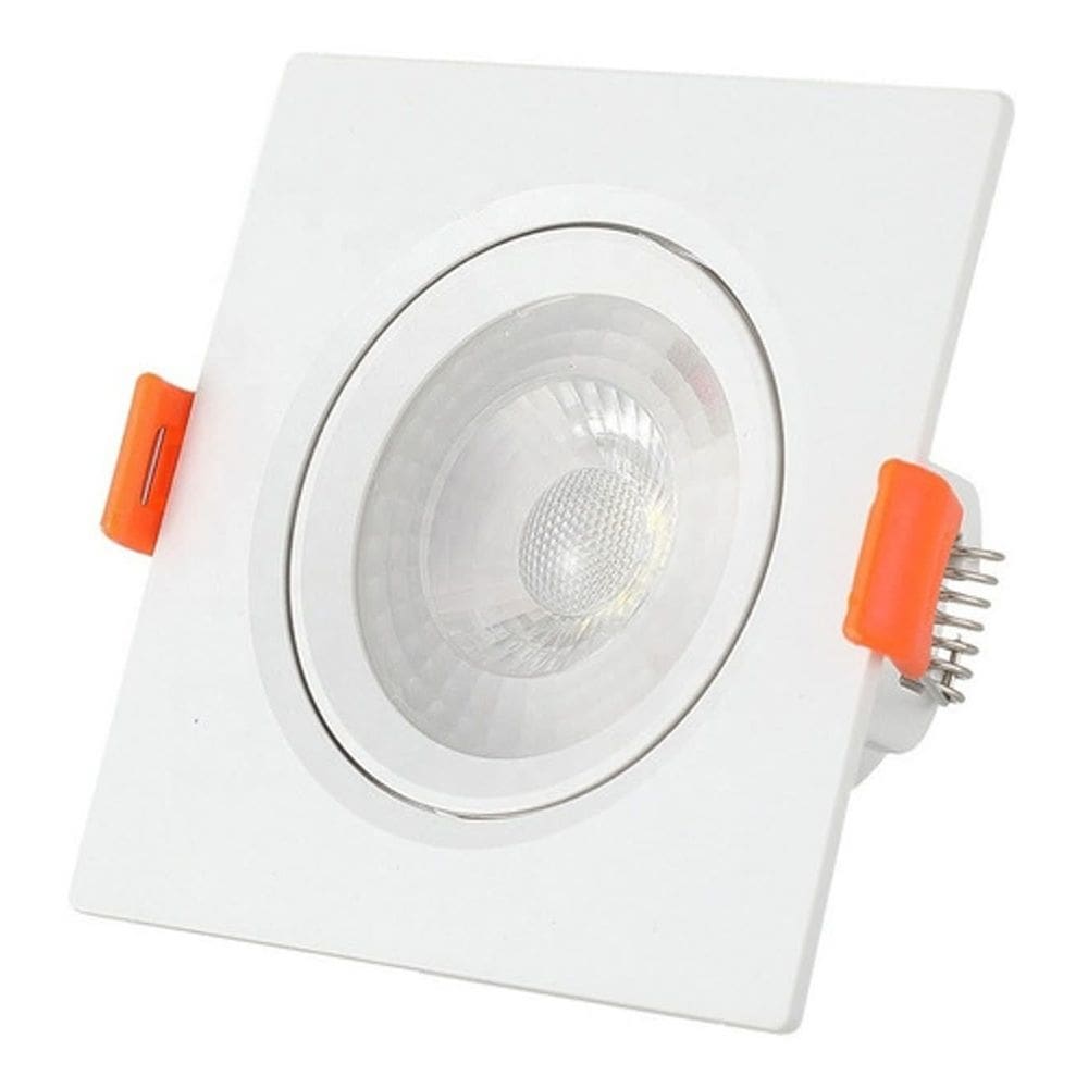 Kit 5 Spot Led Quadrado 3w 65 x 65 mm 6500k Branco Frio Sala Quarto Sanca Comercio Academia Luz Fria Luminaria de Teto
